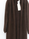 SWAYING 25 Fall/Winter Collection: Yak Wool Faux Fur Long Cardigan SW-SW25AW1T42C2S2-SZ, Dark Brown